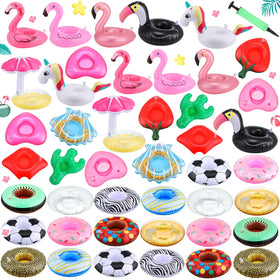 Sawysine donut pool float cup holder adds color and keeps drinks afloat.