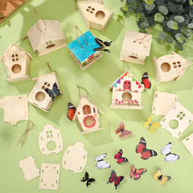 Sawysine decorative birdhouses brighten homes or gardens after painting.