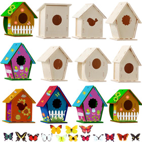 Sawysine birdhouse kit with six shapes ready for painting
