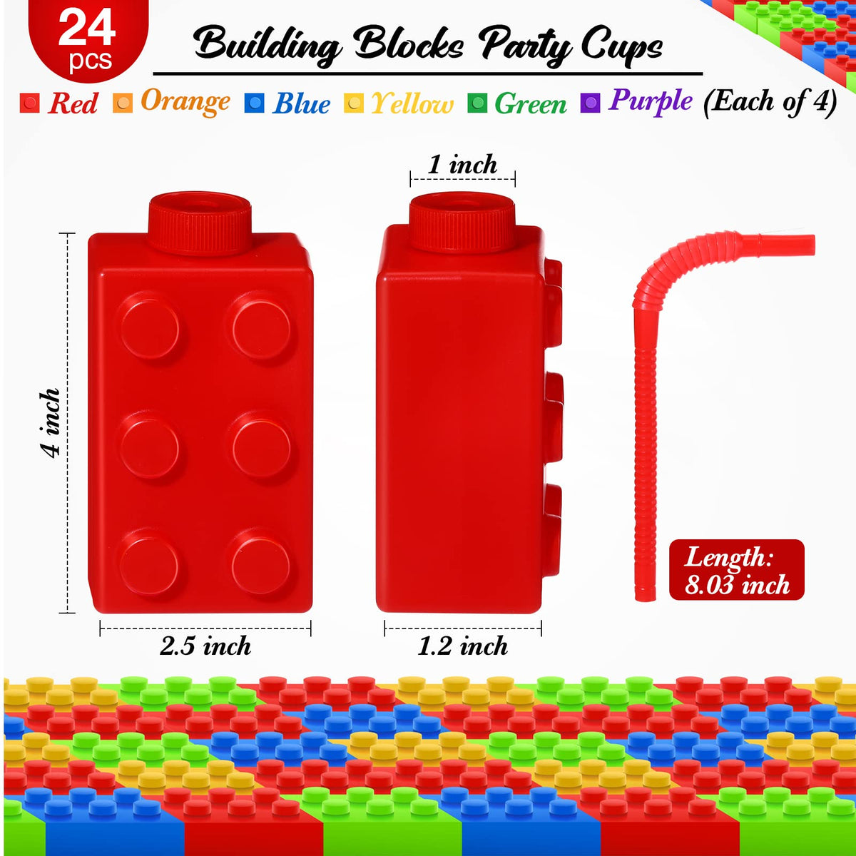 Sawysine orange brick cup with lid and straw, great for colorful birthday drinks
