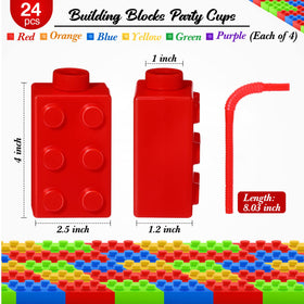 Sawysine orange brick cup with lid and straw, great for colorful birthday drinks