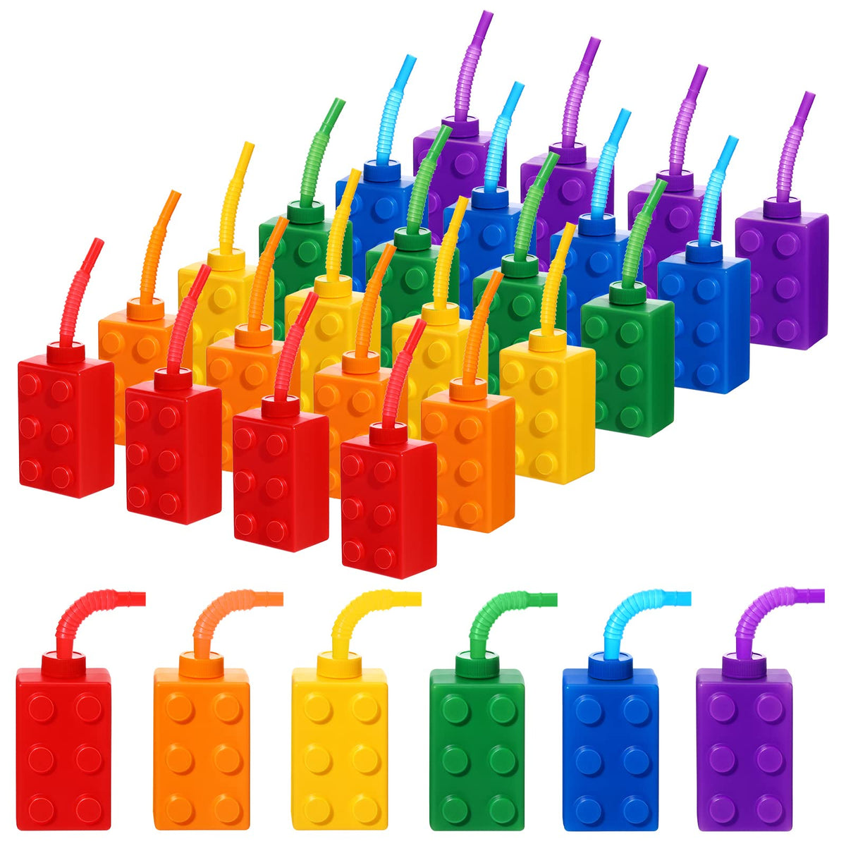 Sawysine red brick cup with lid and straw, ideal for kid-friendly party beverages