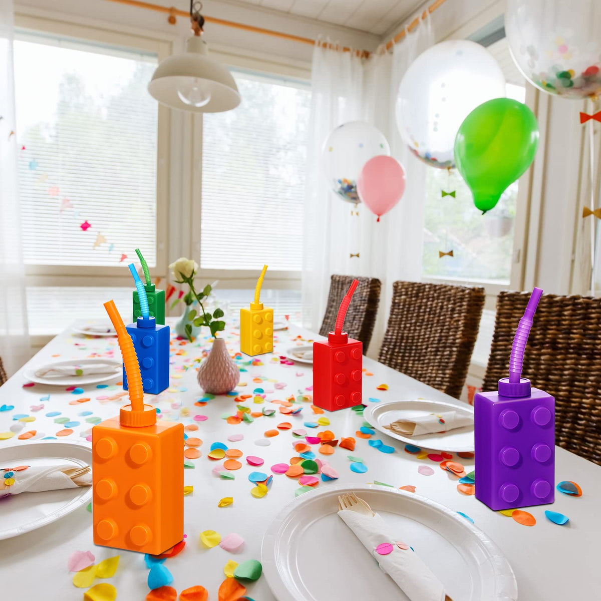 Sawysine 24-piece brick cup set, versatile for brick-themed parties and decorations