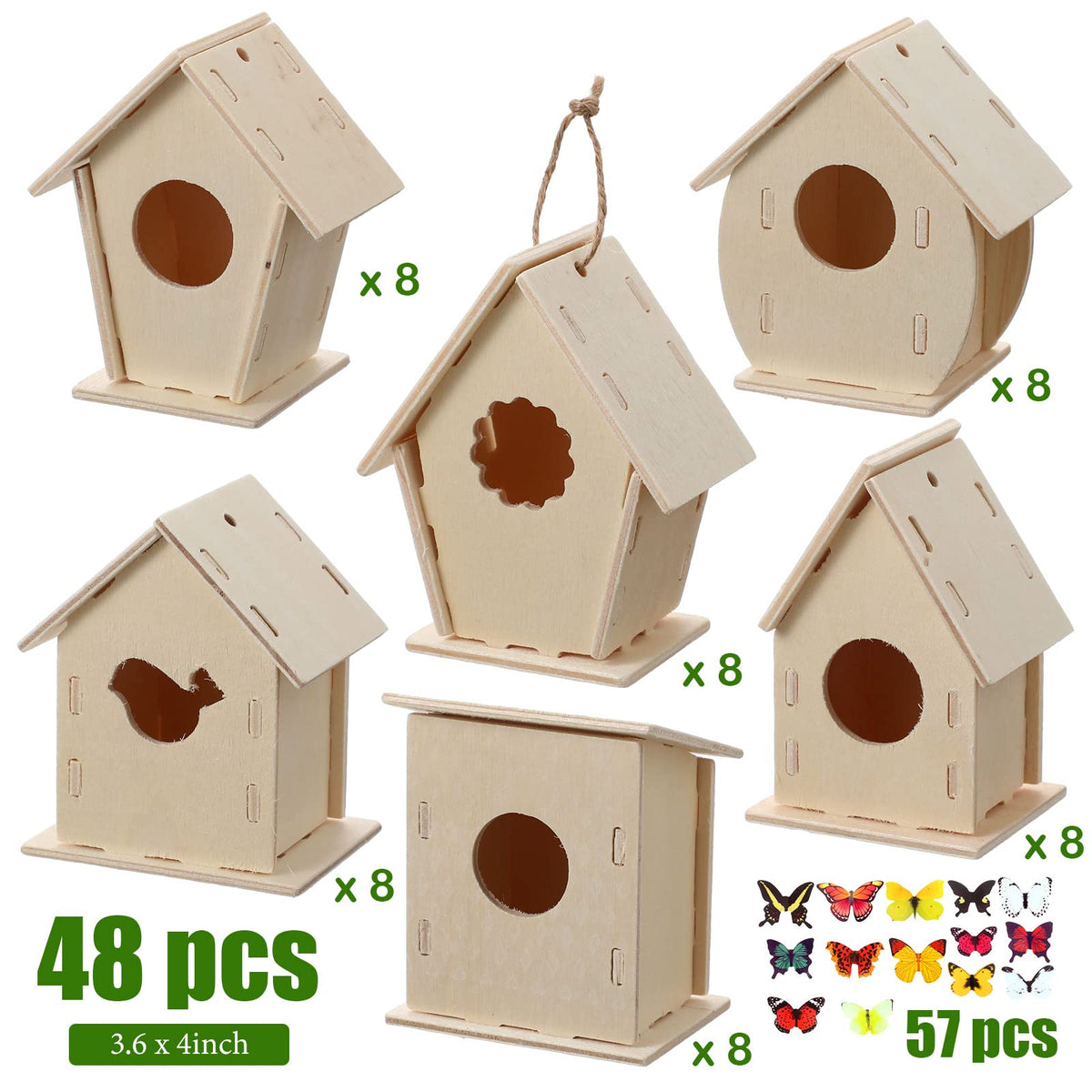 Sawysine 57 butterfly stickers for colorful decorations
