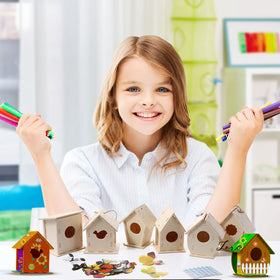 Sawysine kit contents include 48 birdhouses and 57 stickers