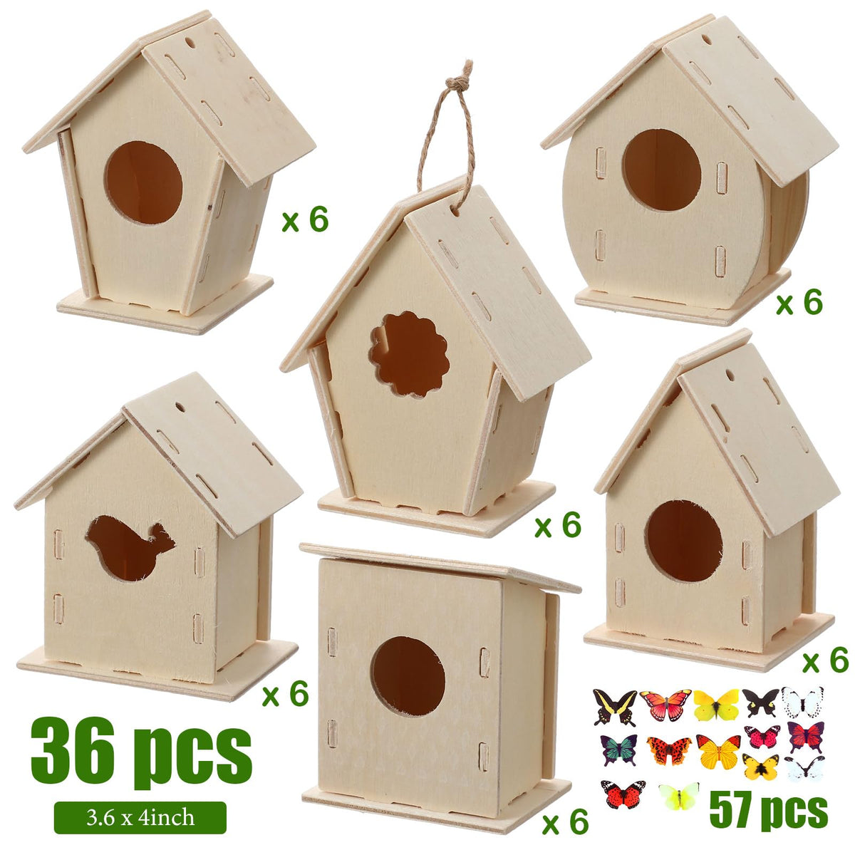 Kids paint Sawysine paintable birdhouses with colorful designs