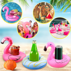 Sawysine strawberry pool float cup holder enhances poolside sipping and sharing.