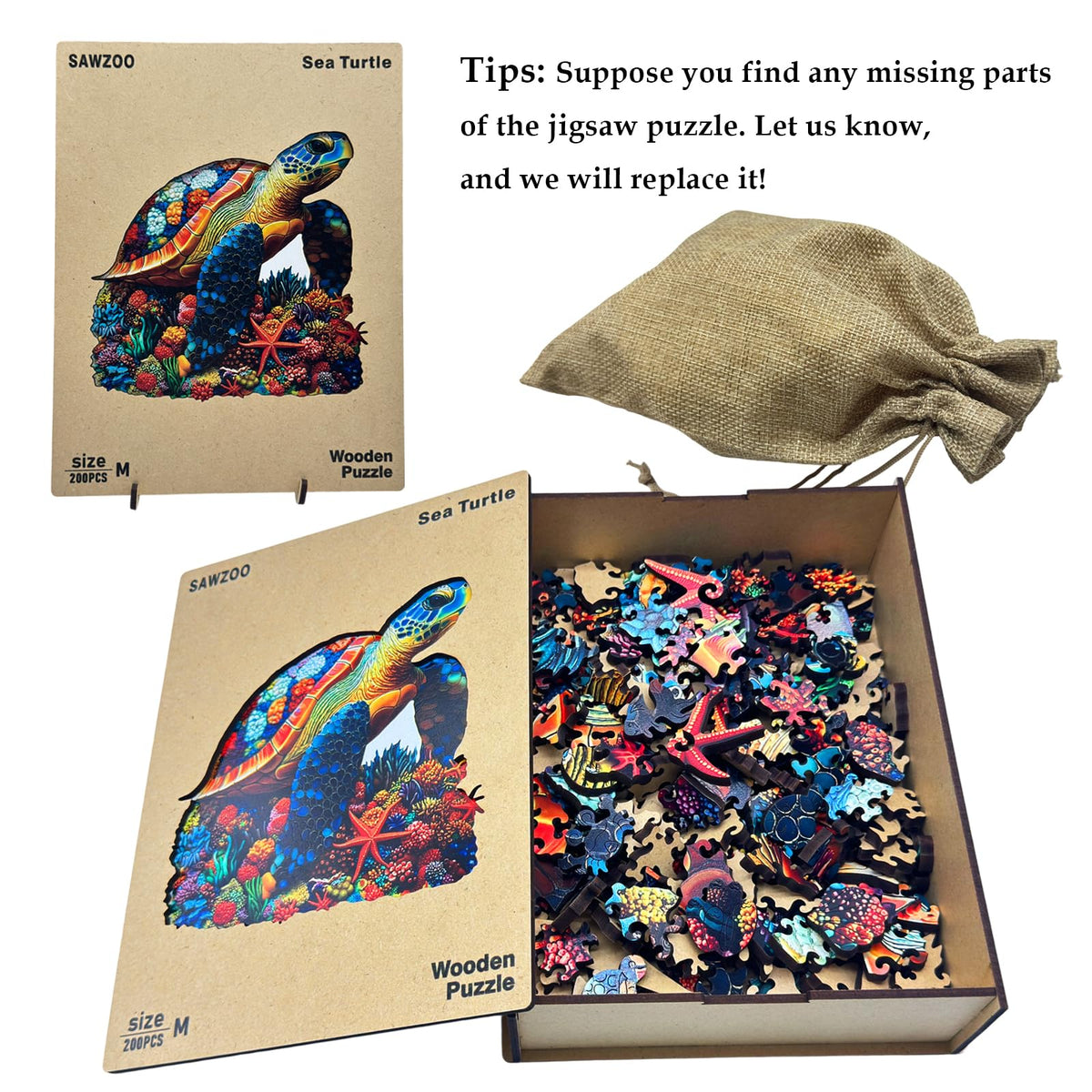 SAWZOO 200-piece puzzle ideal for teens and adults.