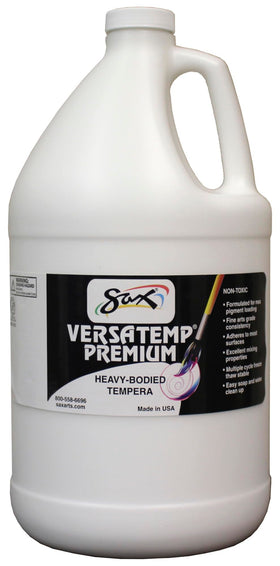Sax 16211 Versatemp white tempera paint bottle highlights rich color for classroom projects