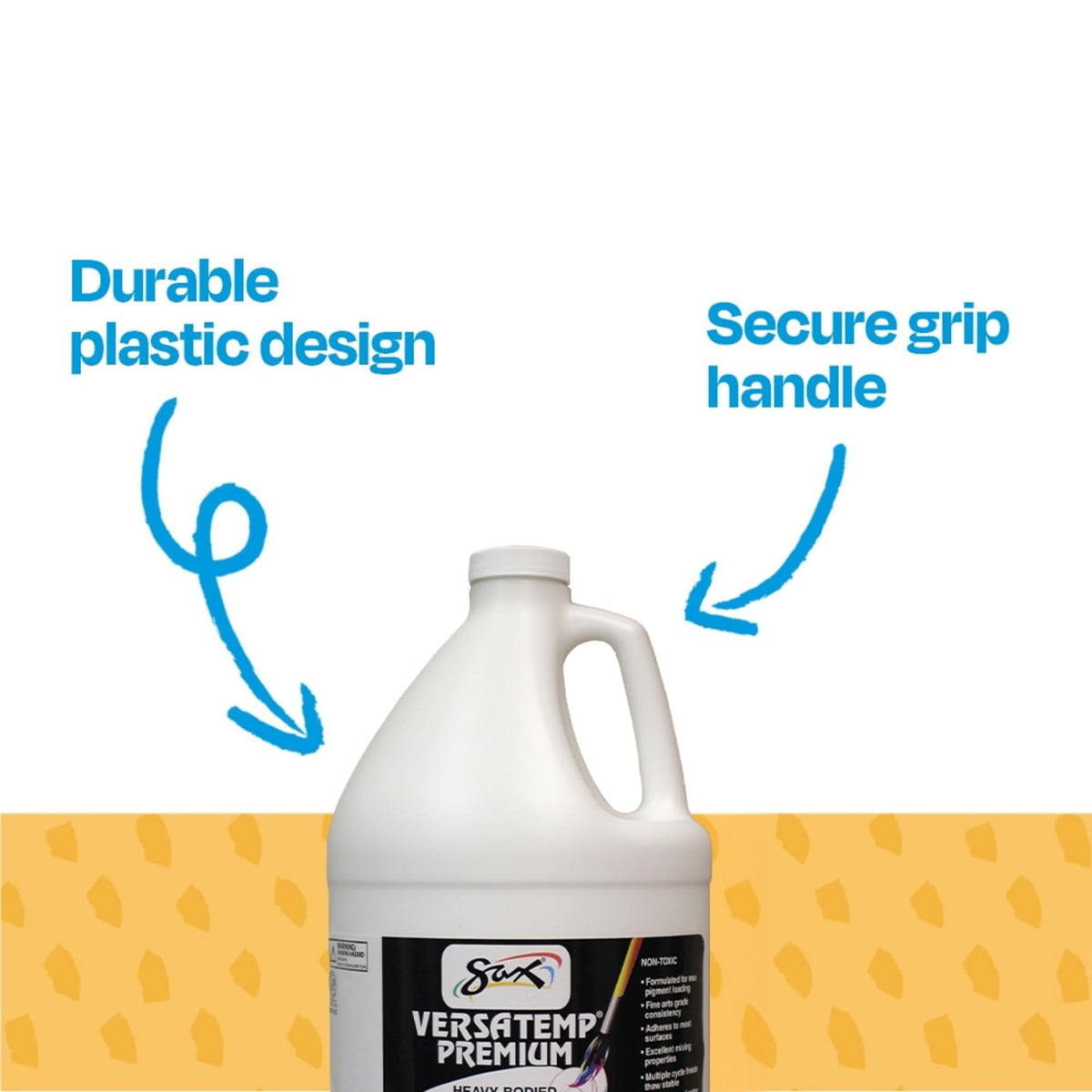 Sax 16211 Versatemp white tempera easy cleanup demonstrates soap and water friendliness