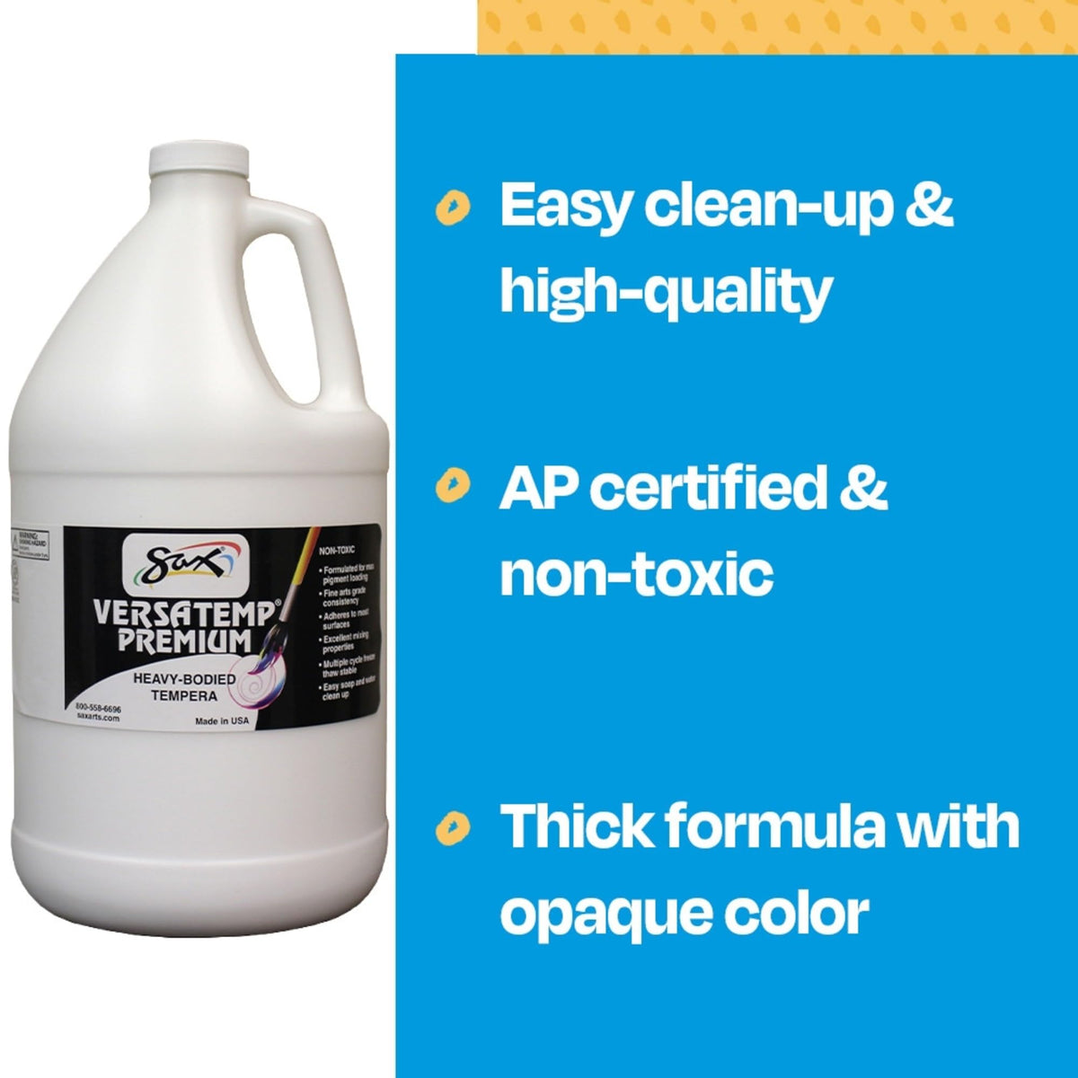 Sax 16211 Versatemp gallon packaging communicates bulk value