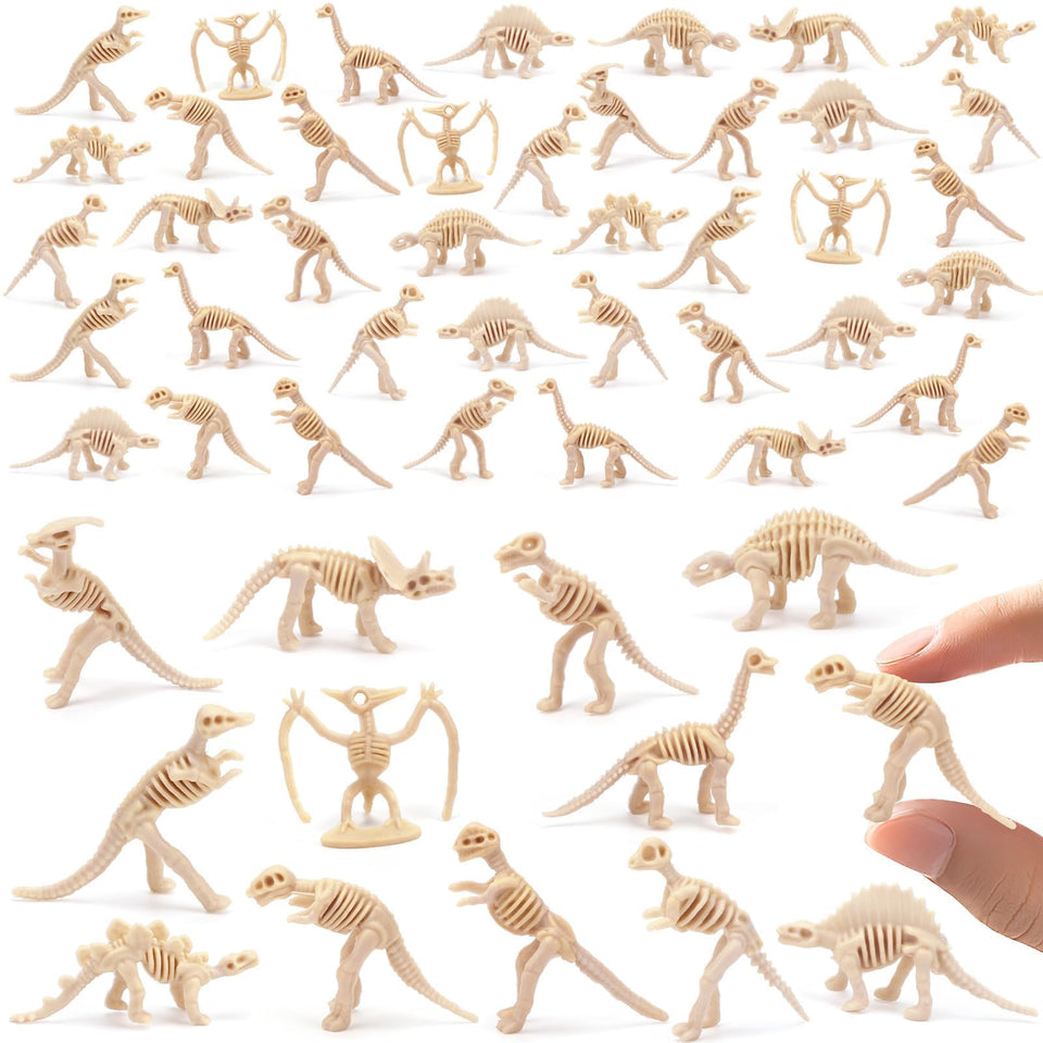 SAYAYA 100-piece dinosaur skeleton collection for learning and imaginative play.