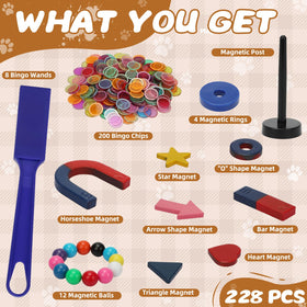 Sayaya magnetic science kit colorful chips help color-code and organize activities.