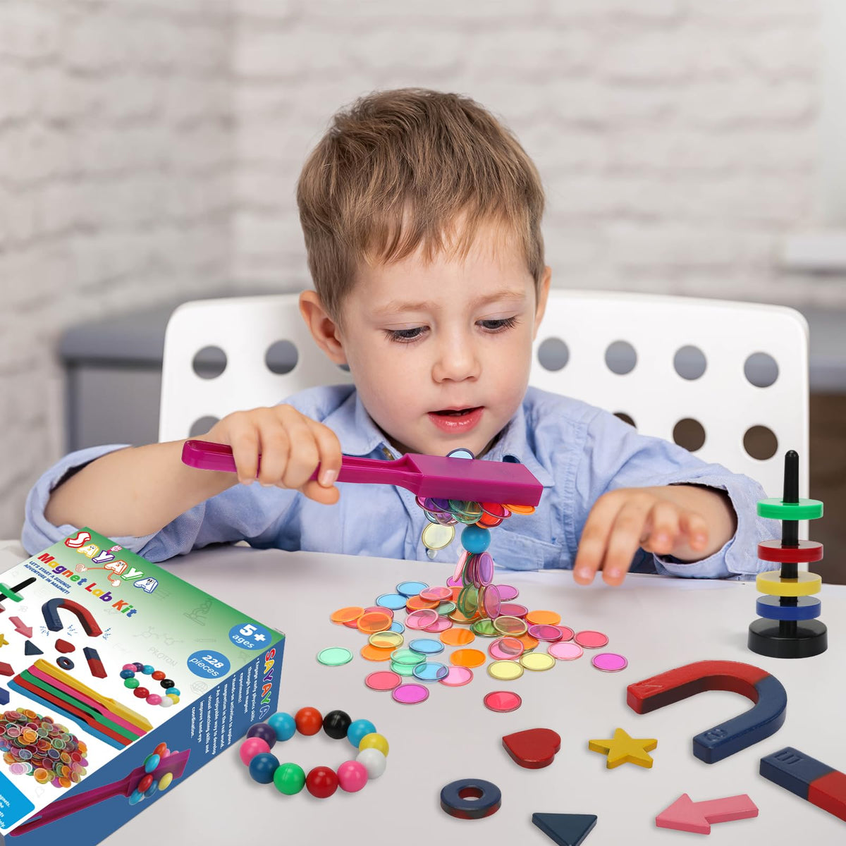 Sayaya magnetic science kit unique magnets spark creative shape building.