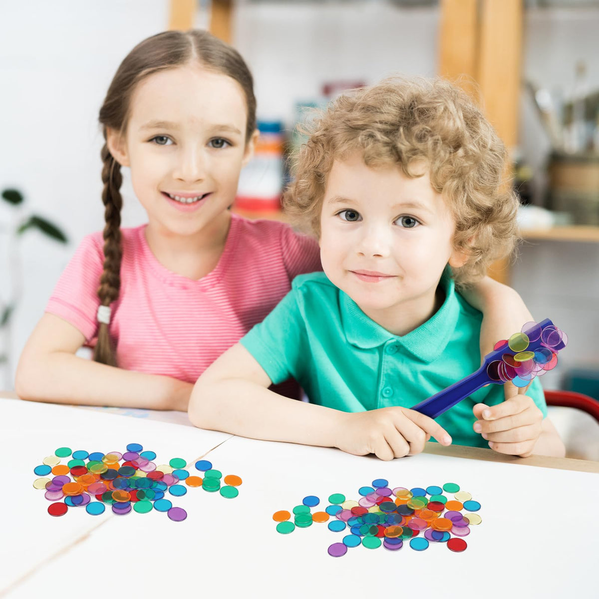 SayAYA translucent bingo chips make numbers easy to read during play