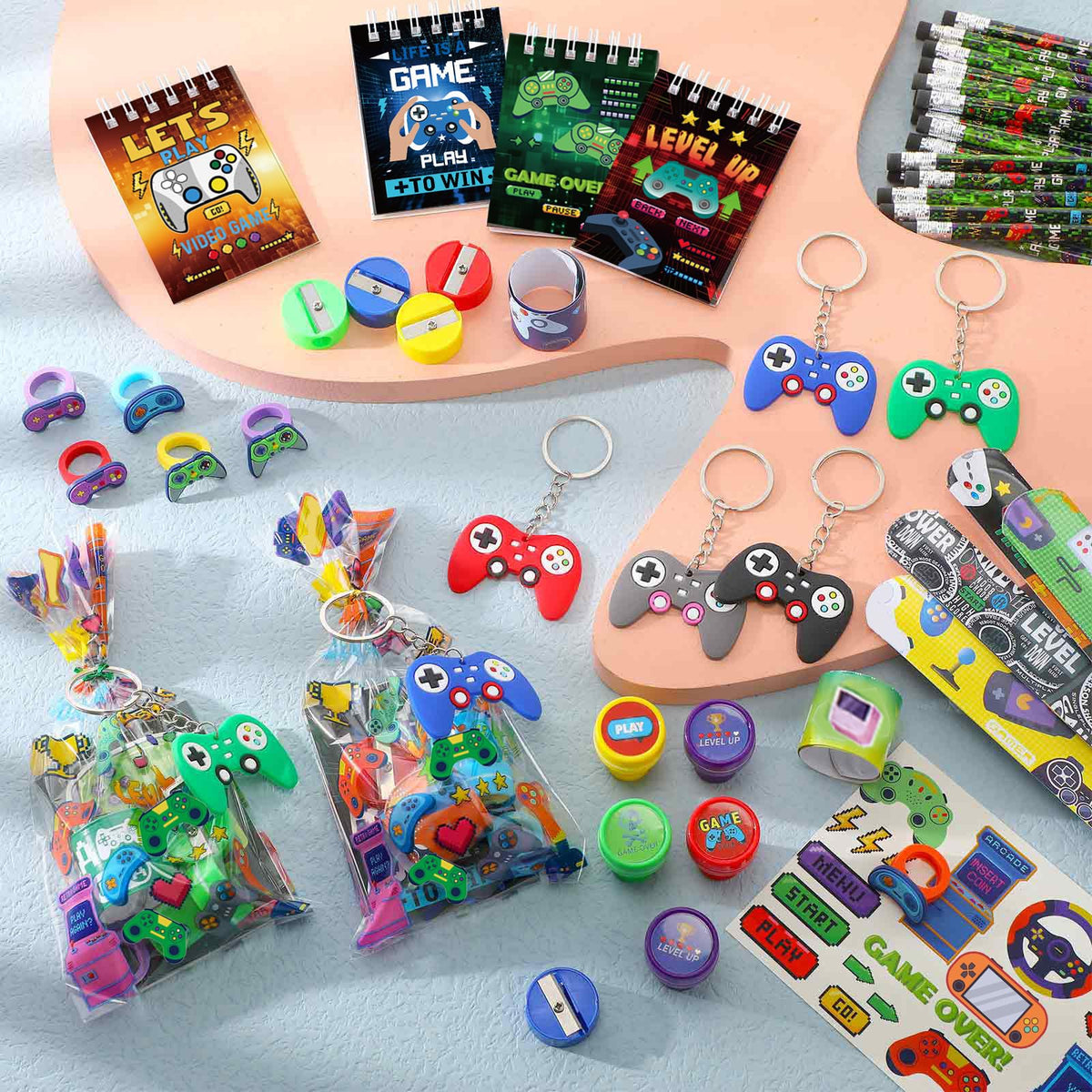 Sayglossy PVC slap bracelets add colorful attendee accessories.