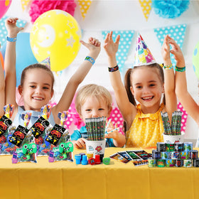 Sayglossy slap bracelets with gaming motifs for fun wearable party favors