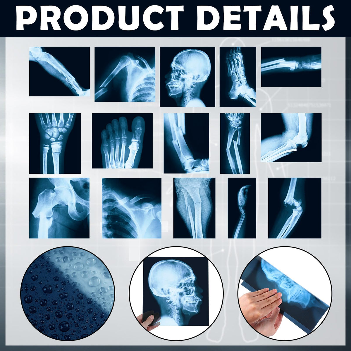 Sayglossy blue and black X-ray plates are lightweight and easy to handle