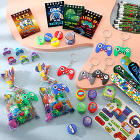 Sayglossy stickers featuring arcade icons for colorful favor bags and keepsakes