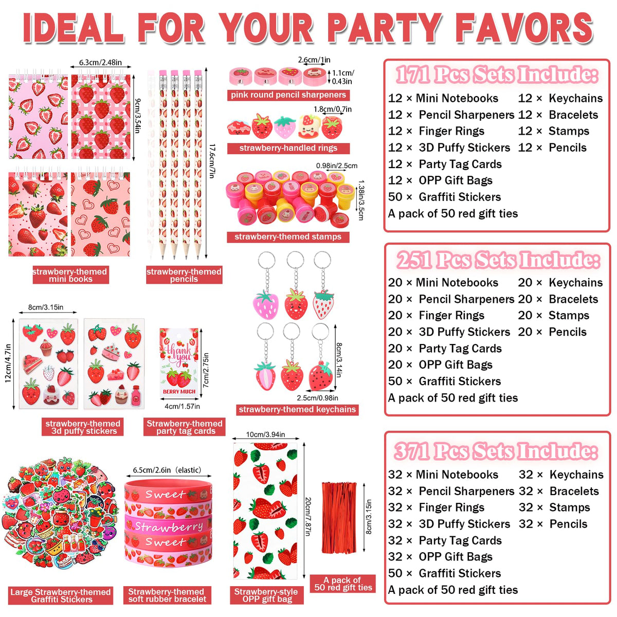 Sayglossy strawberry party favors stickers add color to goodie bags and crafts