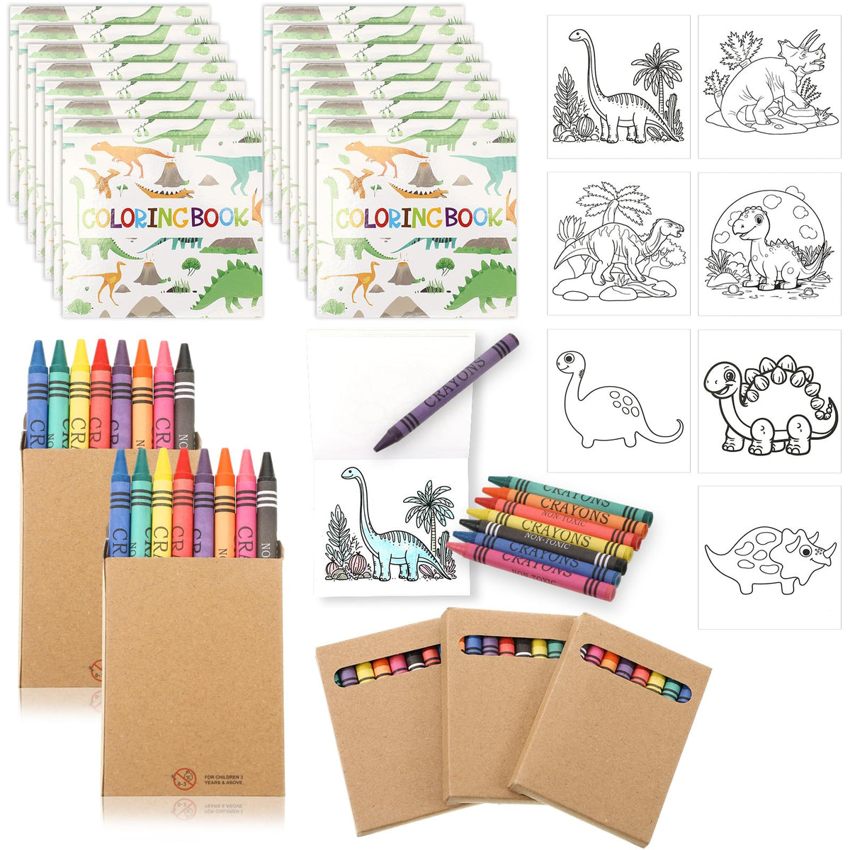 Saypacck dinosaur coloring books 30-pack for party favors and creative activity