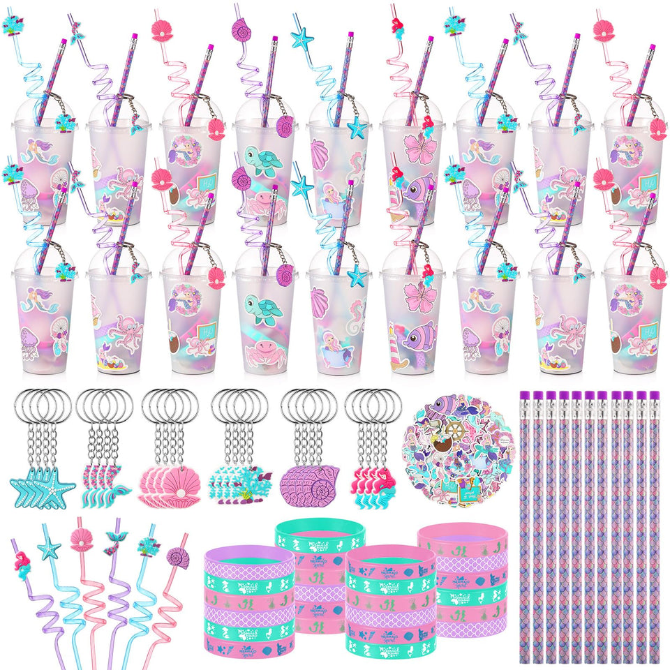 Saypacck mermaid cups with frosted finish for reusable party favors