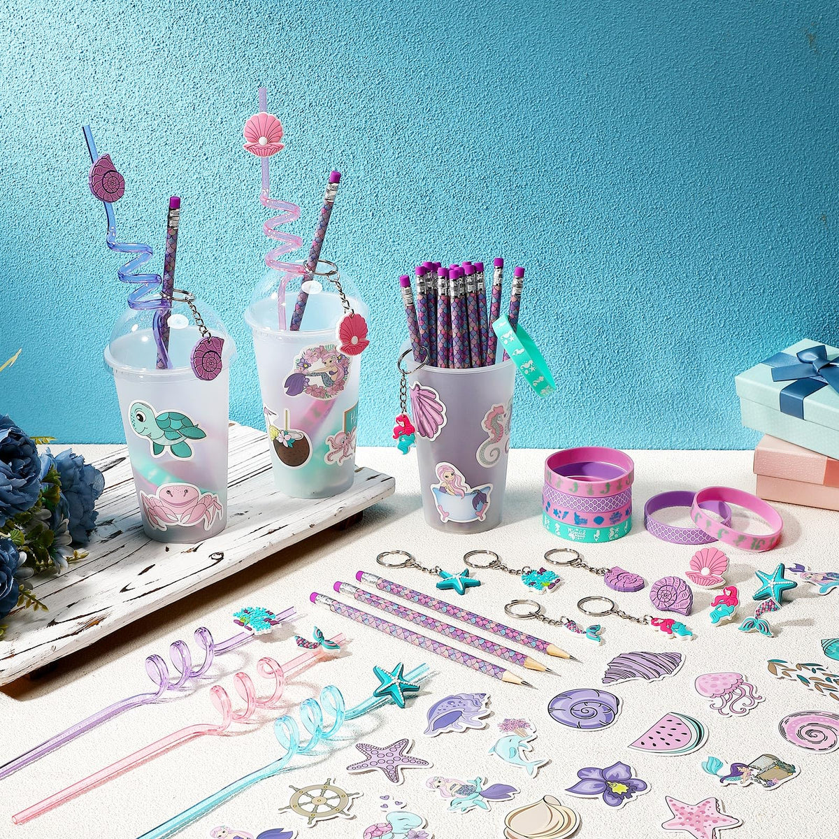 Saypacck mermaid keychains for decorating goodie bags and backpacks