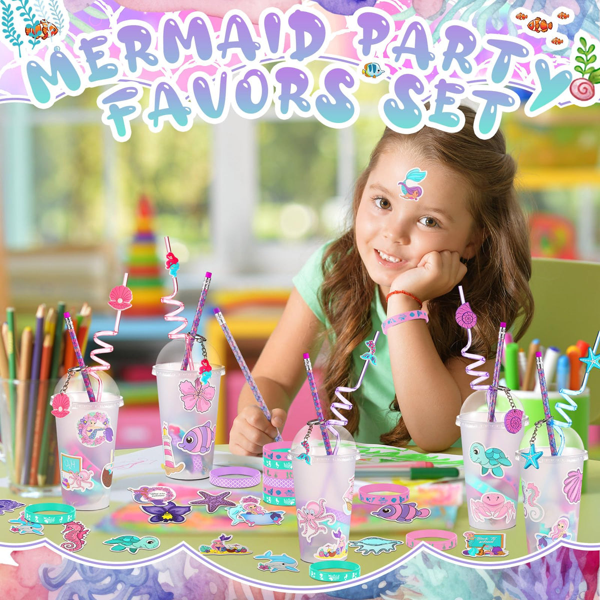 Saypacck mermaid pencils suitable for classroom rewards and prizes