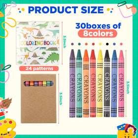 Saypacck mini dinosaur coloring books with crayons portable for on-the-go fun