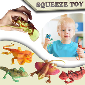 SCAHOW realistic squishy lizards in colorful poses for classroom fun