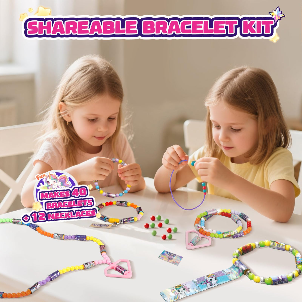 Scarmat bracelet-making kit for girls ages 5-12, creative and shareable.