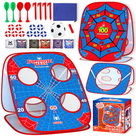 Scarmat spider bean bag toss board for outdoor fun and active family play.