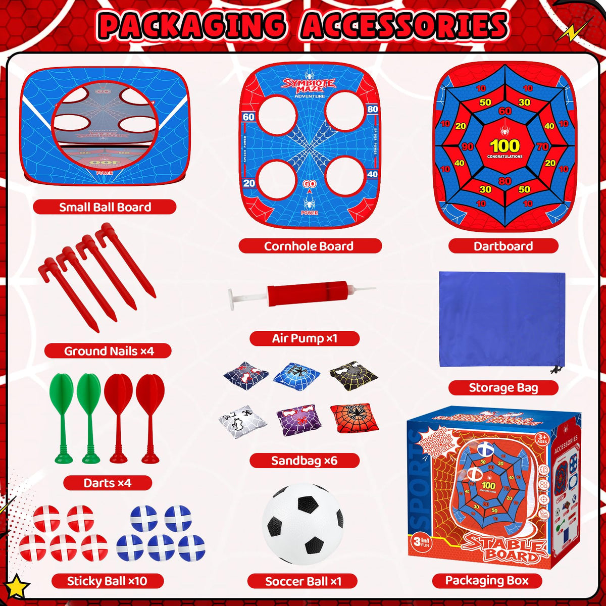 Scarmat spider bean bag toss folds flat for portable, travel-ready fun.