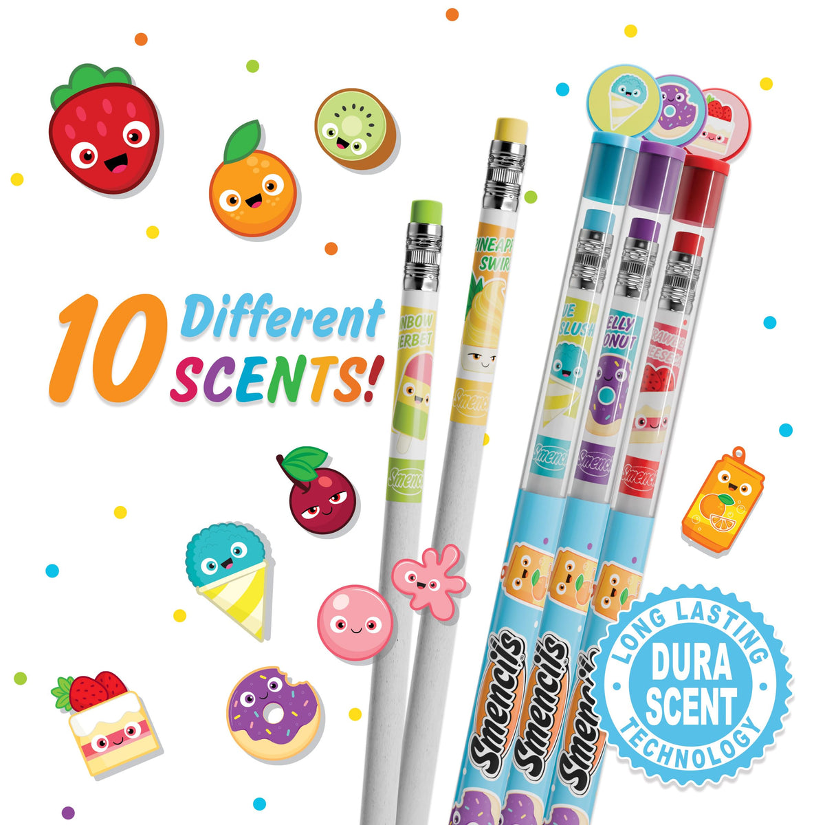 Scentco Graphite Smencils 2-pack side view, HB No.2 pencils ready for homework.