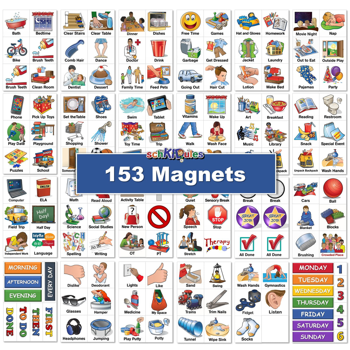 SchKIDules behavior prompts magnets clarify expectations for learning