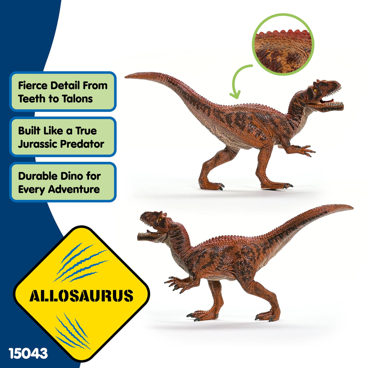 Schleich Allosaurus figure full body view for dynamic dinosaur adventures