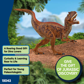 Schleich Allosaurus figure designed for Montessori-friendly, screen-free play