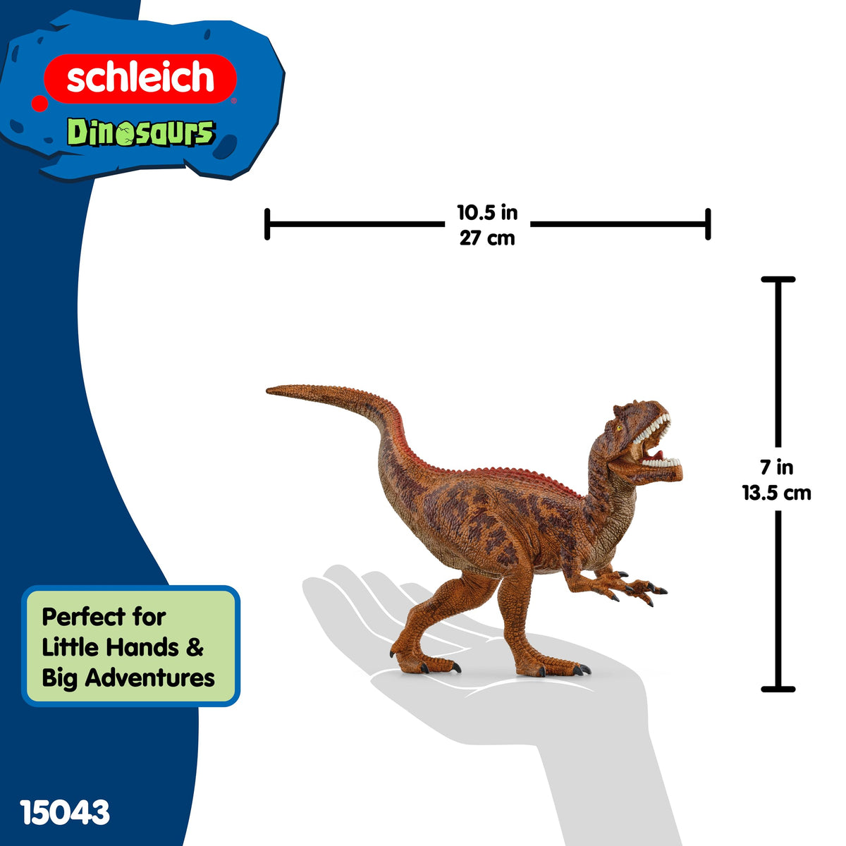 Schleich Allosaurus figure with vibrant colors to spark curiosity
