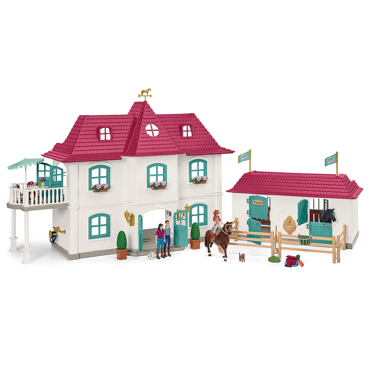 Schleich Fully articulated figures sit, stand, and ride for dynamic poseable play.