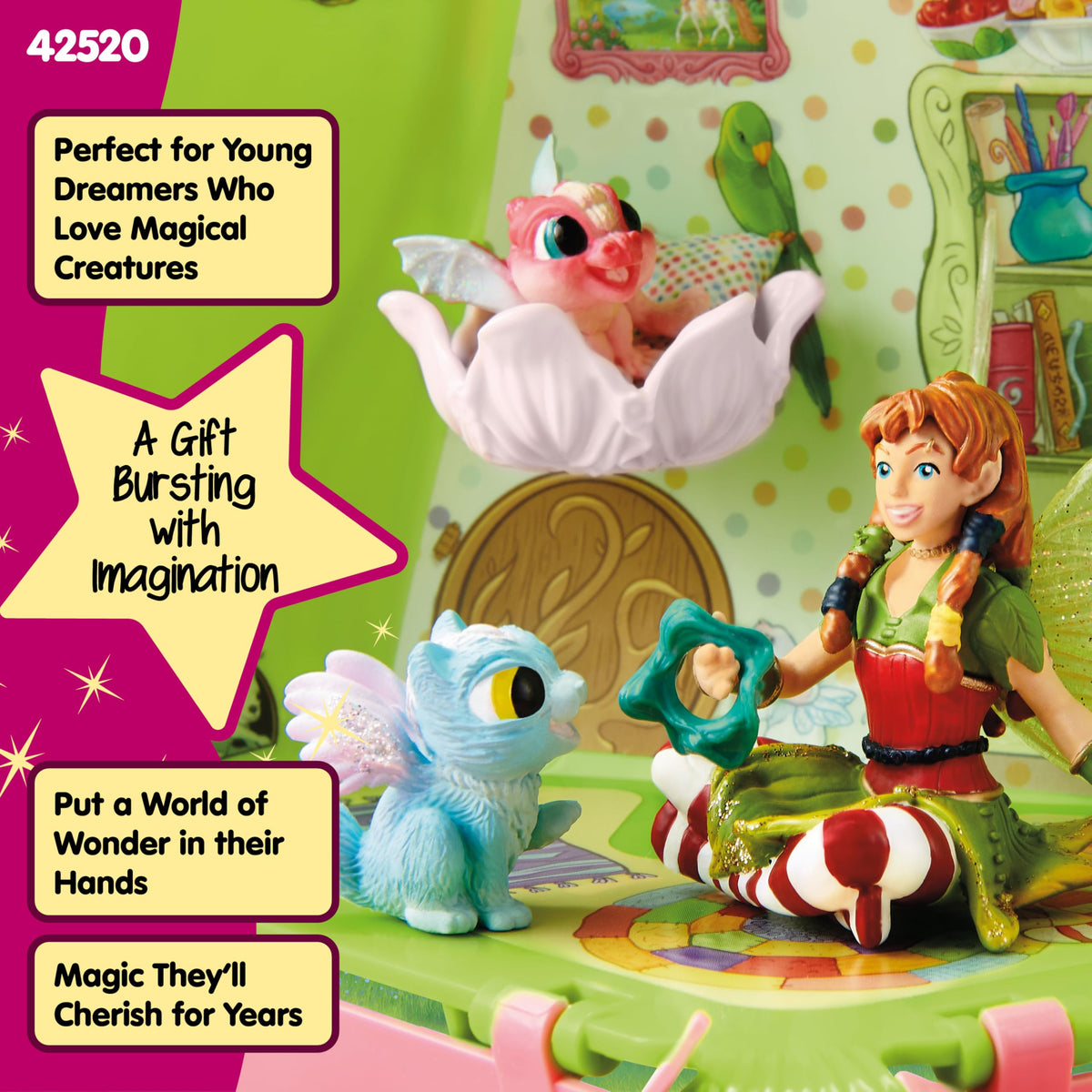 Schleich Bayala baby dragon green invites colorful, dynamic quests