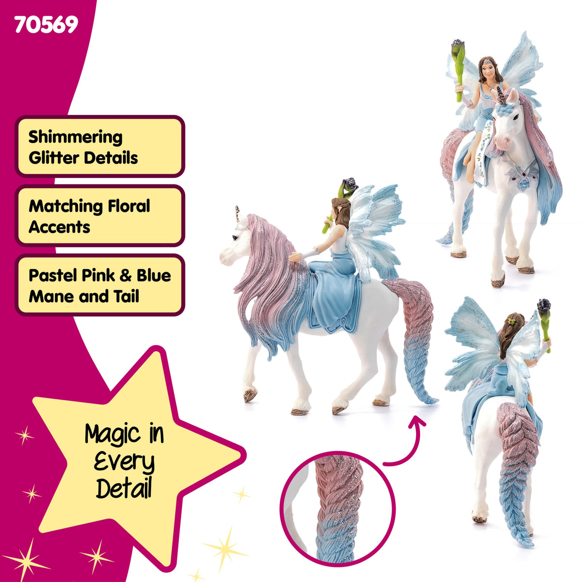 Eyela fairy arm moved to hold the wand for action scenes.