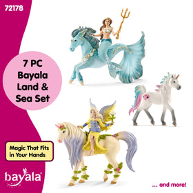 Schleich Bayala glittery wings and fins enhance fantasy detail.