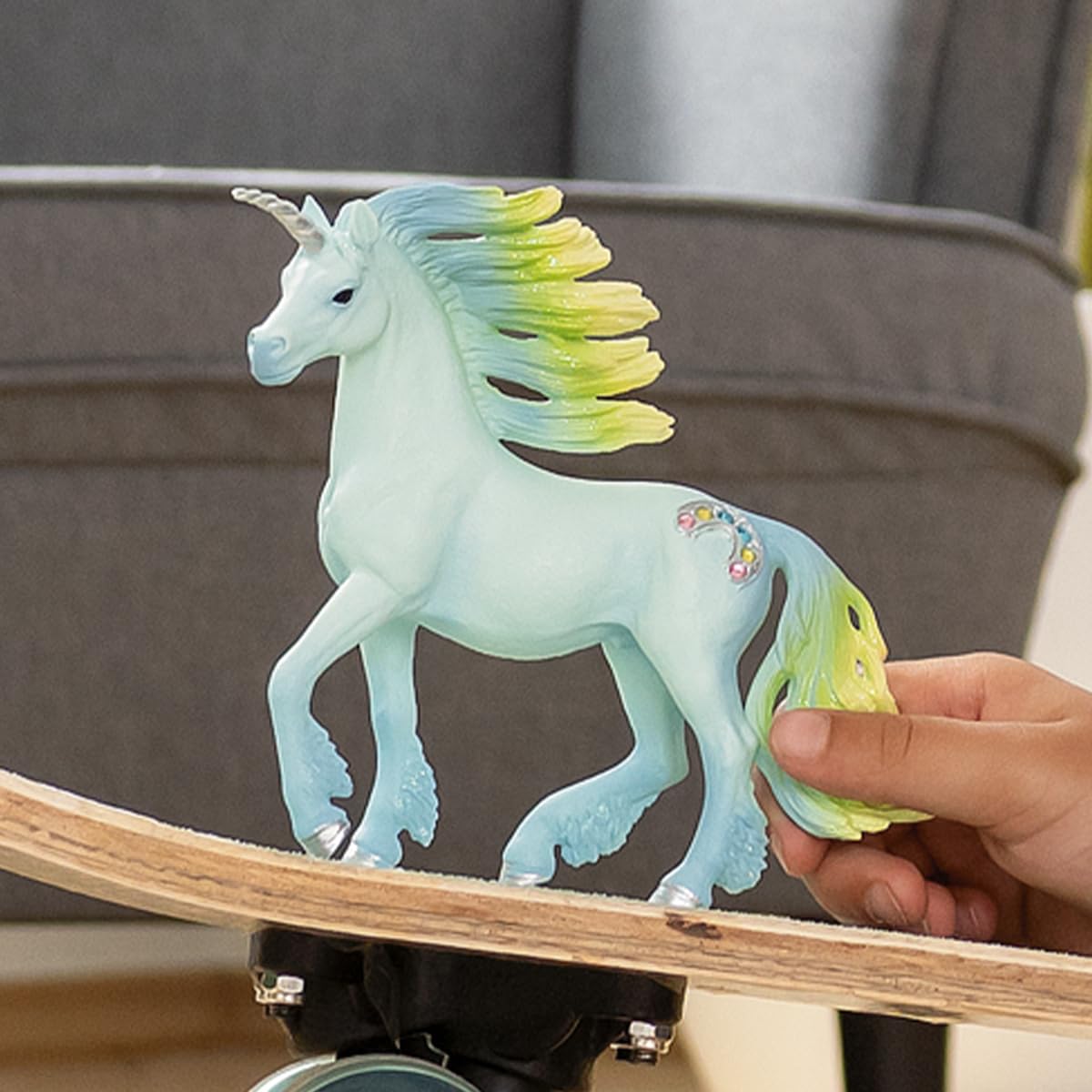 Close-up of the Marshmallow Unicorn Stallion horn detailing for collectors