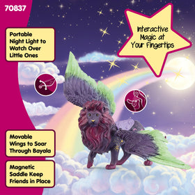 Schleich Bayala Moon Lion in Moonflower Meadow inspires magical adventures.