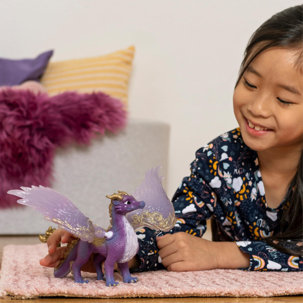Schleich Bayala Nightsky Dragon with golden saddle inspires storytime adventures
