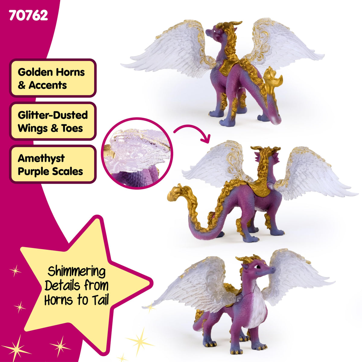 Schleich Bayala Nightsky Dragon star marking detail boosts fairytale charm