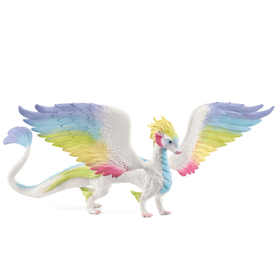 Schleich Bayala Rainbow Dragon with moving wings for imaginative play.