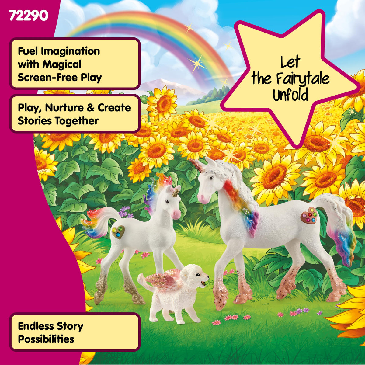 Schleich Bayala winged moon lion in flight showcases mythical charm for playtime adventures.