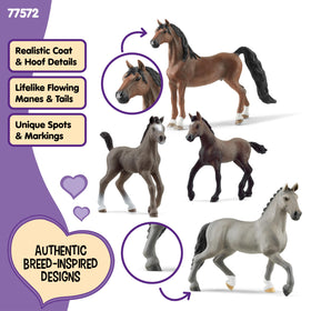 Detail of Schleich Cheval de Selle Francais stallion with authentic sculpting.