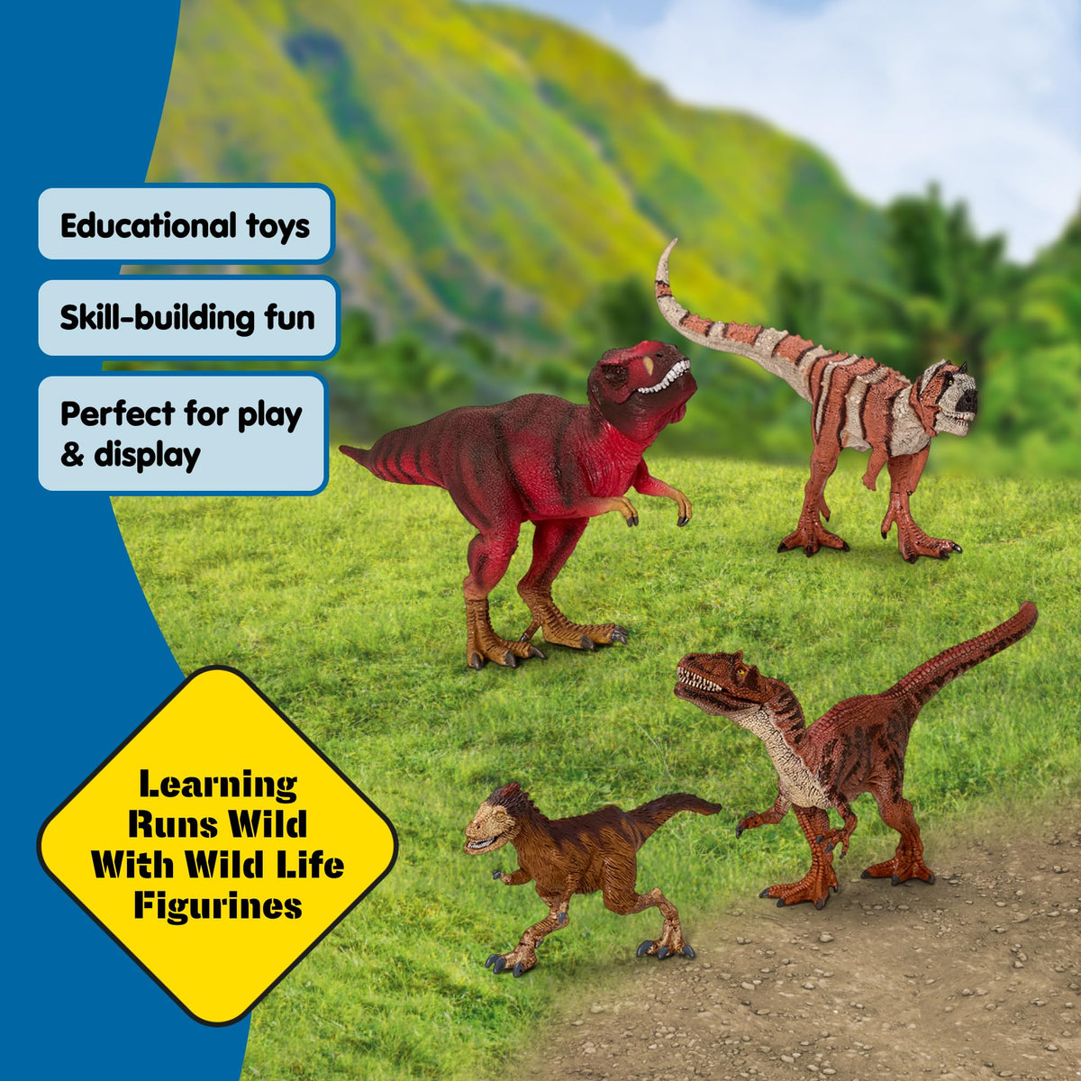 Schleich Dinosaurs red dinosaur bundle enhances dramatic play and storytelling opportunities.